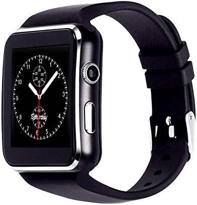 ASOON Smart Watch Bluetooth Smart Cell Phone Wrist Watch Support SIM Card for Android Smartphones, Samsung, Galaxy Note, Nexus, HTC, Sony (X6 (Black))