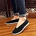 Aircee Men Chinese Traditional Old Beijing Shoes Kung Fu Tai Chi Rubber Sole Shoes Black (11.5 M US Women / 10 M US Men, Black ~ Round Mouth)
