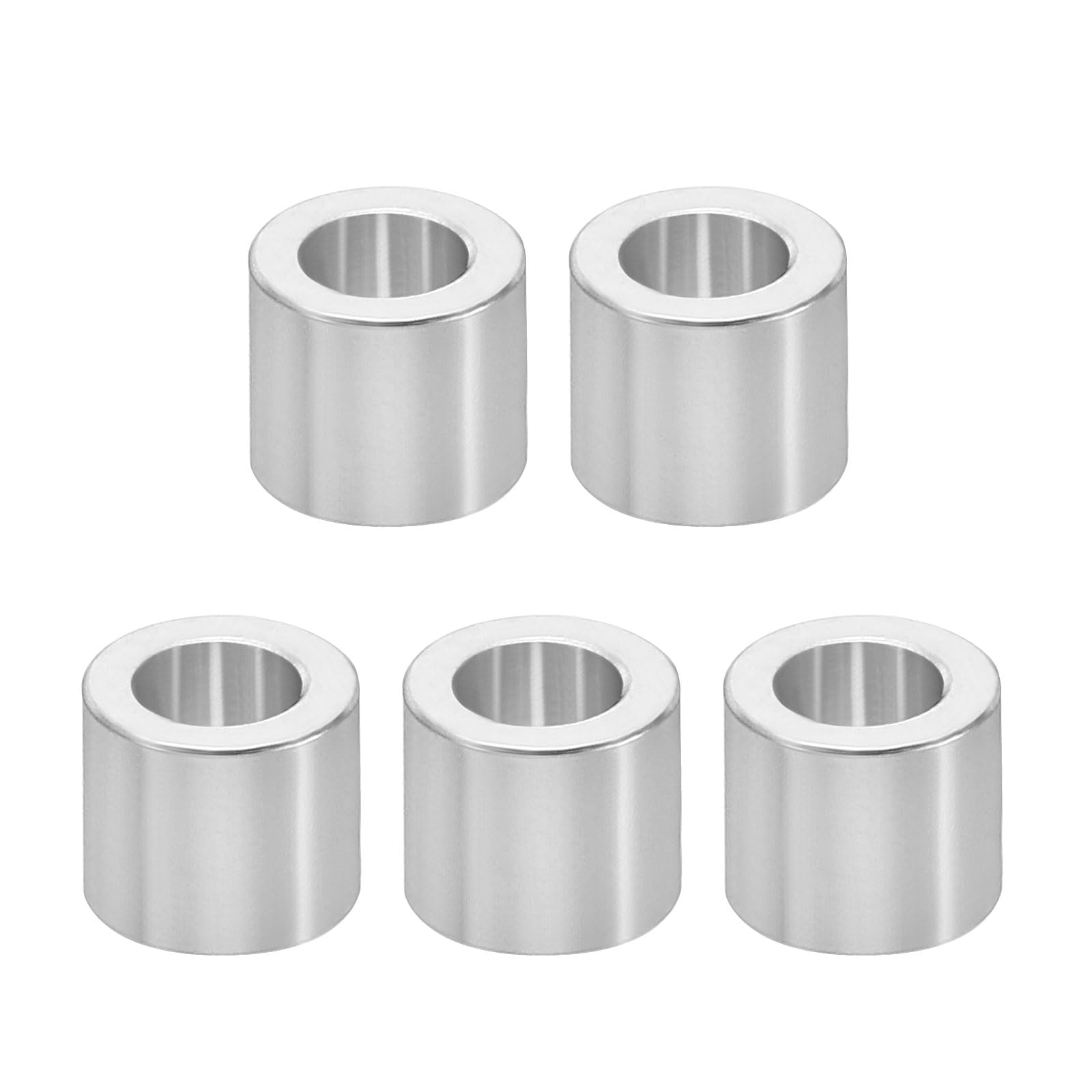PATIKIL M4 Aluminum Spacers, 5 Pcs Metal Spacer Aluminum 4.1mm ID x 7mm OD x 6mm L Aluminum Spacer Screw Standoff Round for 5/32inch or M4 Screw Bolts