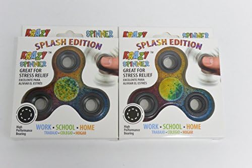 Bundle Combo Pack Fidget Spinner Toy Emoji High Speed Hand Spinner EDC Stress and Anxiety Relief Spinner by Krazy Spinner (SPLASH 2 PACK)