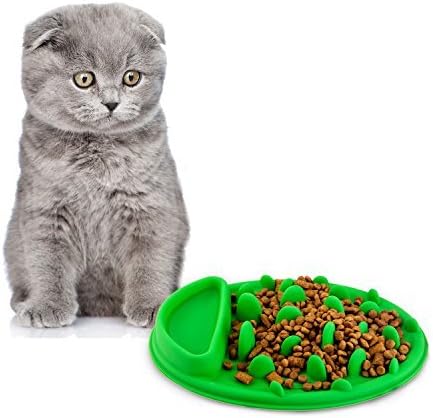 AlphaMY Collapsible Pet Supplies Feeding &amp; Watering ware dog cat portable jungle style slow Bowl foldable silicone travel bowl, Green