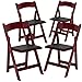 Flash Furniture 4 Pack HERCULES Series Mahogany Wood Folding Chair with Vinyl Padded Seat