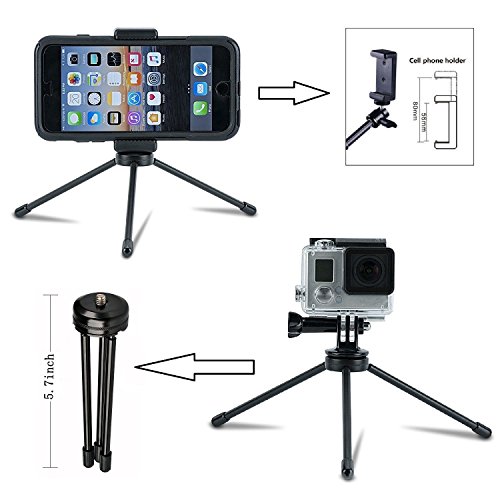 VVHOOY 43 inch Waterproof Action Camera Selfie Stick with Tripod Monopod Stand and CellPhone Clip Holder for GOPRO HERO 6/5/YI Discovery/AKASO EK7000 Sports Action Camera,Smartphones,and More