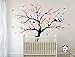 LUCKKYY Three Playful Pandas Bear on Cherry Blossom Tree Wall Decal Tree Wall Sticker Nursery and Children's Room (Pink)