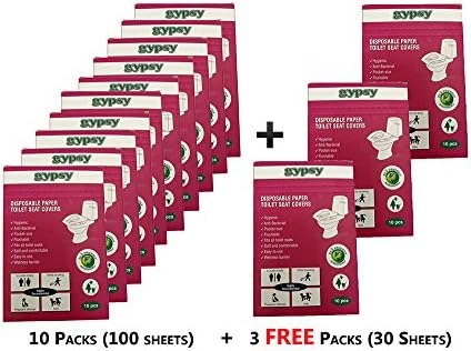Gypsy Disposable Toilet Seat Covers -Travel Pack ,3 Packs - 75 Count ,Each Pack 25 Count - Extra Large Size