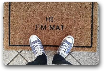 Hi I'm Mat Custom Doormat (23.6x15.7 inch) Indoor Outdoor