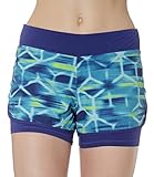 Layer 8 Womens Print Performance Shorts with Compression Second Layer
