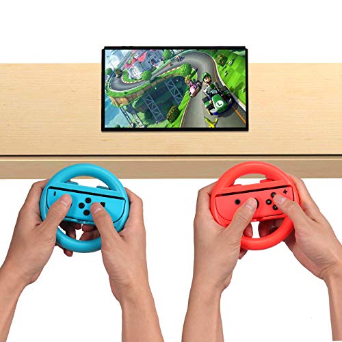 AUTOUTLET Grip for Nintendo Switch Joy-Con, Tennis Racket,Steering Wheel,Accessories for Mario Tennis Aces Game,3-Pack Switch Controller Grip Handle Kit for Nintendo Switch Joy-Con