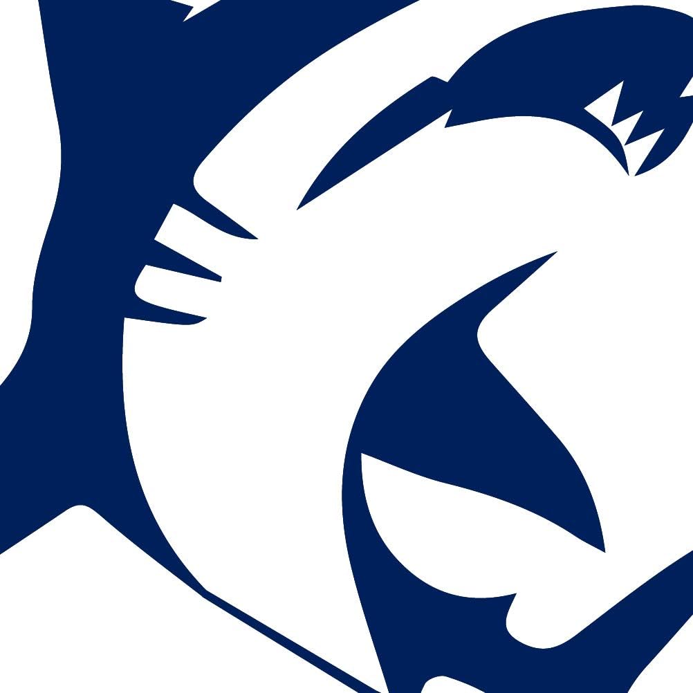 USC DECALS Shark Attack (Navy Blue) (Set of 2) Premium Waterproof Vinyl Decal Stickers for Laptop Phone Accessory Helmet Car Window Bumper Mug Tuber Cup Door Wall Decoration