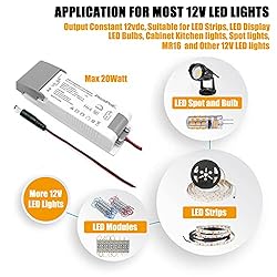 20W Dimmable Transformer, PLUSPOE 12V Magnetic LED