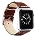 Valkit Compatible Apple Watch Bands 42mm 44mm Genuine Leather Strap Smart Watch Band Bracelet Replacement Wristband with Stainless Steel Adapter Clasp Replacement for Apple iWatch 4 3 2 1, 42MM -Brown