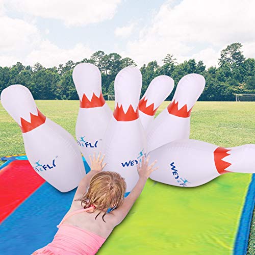 WEY&FLY Giant Inflatable Bowling Game Set - Jumbo Size - 6 27" Pins and 1 24" Ball and 1 Pump, Giant Indoor and Outdoor Game, Fun for Kids of All Ages, A Great Party Game for Kids and Family