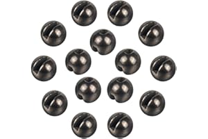 MUUNN 50pcs Tungsten Slotted Beads for Fly Tying, Sink Deeper and Faster 12 Colors/13 Sizes Slotted Tungsten Beads Fly Tying Beads Head Fly Tying Materials
