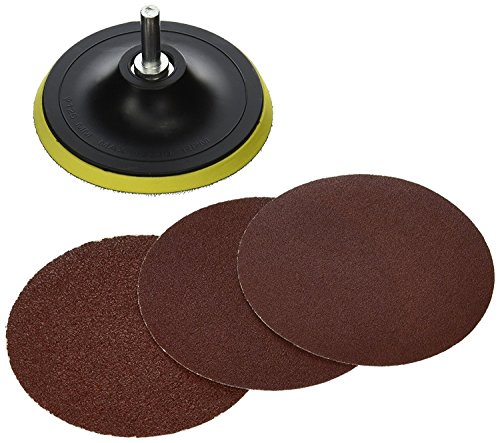 TruePower Hook & Loop Mount Drill Pad with 5 inch Sanding Disc and 3/8" Shaft and 1/2" Arbor Thread