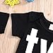 ATAZUA 2Pcs Newborn Twins Baby Boys Girls Short Sleeve Cute Romper Bodysuit Summer Outfit Clothes (0-3 Months, Black1)