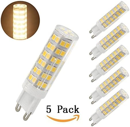 XYTGD Led G9 light Bulbs Dimmable, 3000K Warm White, 6W, JD type G9 led Replacement for 60W or 75W Halogen Lamp, 500-550LM, AC100-130V, For use in Ceiling Fans, Desk Lamps, Accent Lights( Pack of 5)