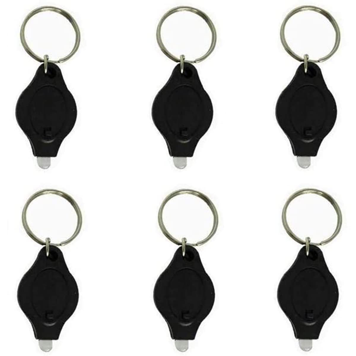 Boxonly Mini Keychain Torches UV Flashlight Money Checker Key-Chain LED Light Key Ring Light Torch Black 6PCS
