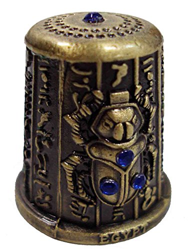 Egyptian Hand Made Metal Dedal Thimble With Camel & Scarab Pharaoh Hieroglyphics 227 (6221031495366)