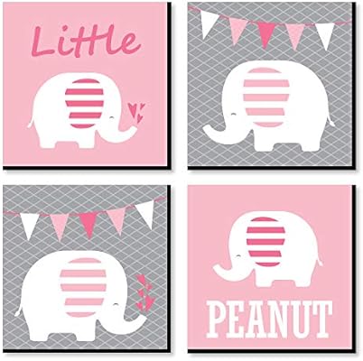 Pink Baby Elephant Nursery Decor 11a A A X 11a A A Nursery Wall Art Set Of 4 Prints For Babya A A S Room Buy Online At Best Price In Uae Amazon Ae
