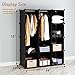 Tespo portable clothes wardrobe closet storage organizer with doors 12cubes,black,white
