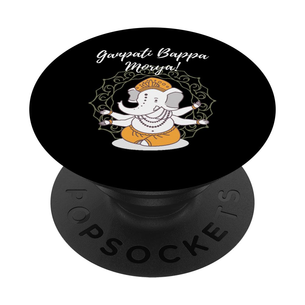 Ganesh Chaturthi Hindu God Elephant Lord Ganeshotsav PopSockets Adhesive PopGrip