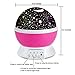 Night Lighting Lamp 3 Models Color Changing Dream Romantic Star Moon Relaxing Rotating Projector Light for Children Bedroom with USB Cable (Pink)