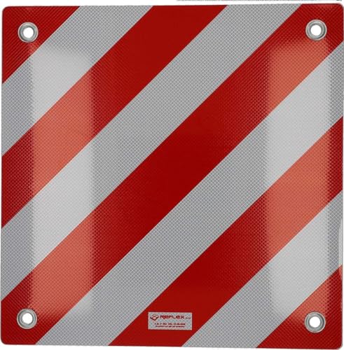 Cartrend 10615 Warning Sign Italy Warning Sign Rear Aluminium 50 x 50 cm Reflective Red/White Rear Carrier/Bicycle Carrier for Car, Camping