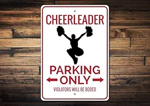 Cheerleader Parking Sign, Cheerleader Sign, Cheerleader Gift for Teen Room Decor, Cheer Lover Gift, Cheer Sign Quality Aluminum