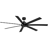 Fanimation Pendry 7 Blade Indoor/Outdoor Ceiling Fan 72 Inch Wide with Black Finish and Black Blades