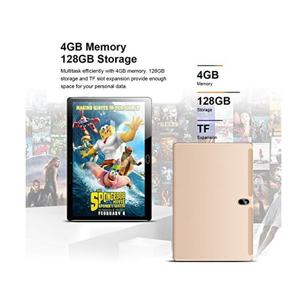 Padgene 10.1 Inch Google Android 10 Tablet, 4G Pad Phablet Tablets 4GB RAM 128GB ROM, Octa-Core 2.8 GHz Processor, 5G Wi-Fi, 1920P Full HD Display, Smart unlock, Type-C, 6000mAh Battery - Image 5
