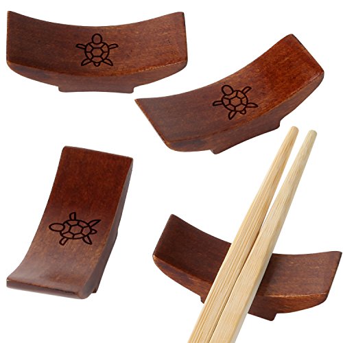 Sea Turtle Wooden Chopstick Rest With Laser Engraved Design - Traditional Chopstick Rest With Modernized Design - Chopstick Spoon Holder Gifts