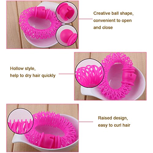 Wed2BB 12pcs Magic Doughnut Donut Sticks Rollers Circle Spiral Plastic Hair Curly Curler Curl Roll Ringlets Wave Hairdressing Care Hairstyle Maker DIY Hair Styling Tool - Thumbnail 4