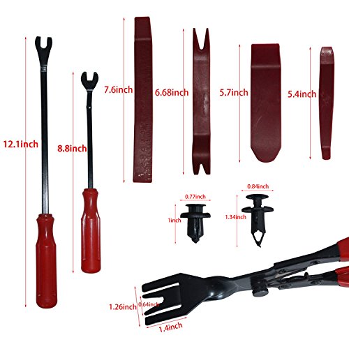 Auto Trim Removal Tool Kits 4 Pcs Clip Pliers Set Car Trim Removal Tool 2 Pcs For Car Dash Radio Audio Installation Nylon Fastener Remover Fastener Rivet Clips 100 Pcs For GM Ford Chrysler Dodge