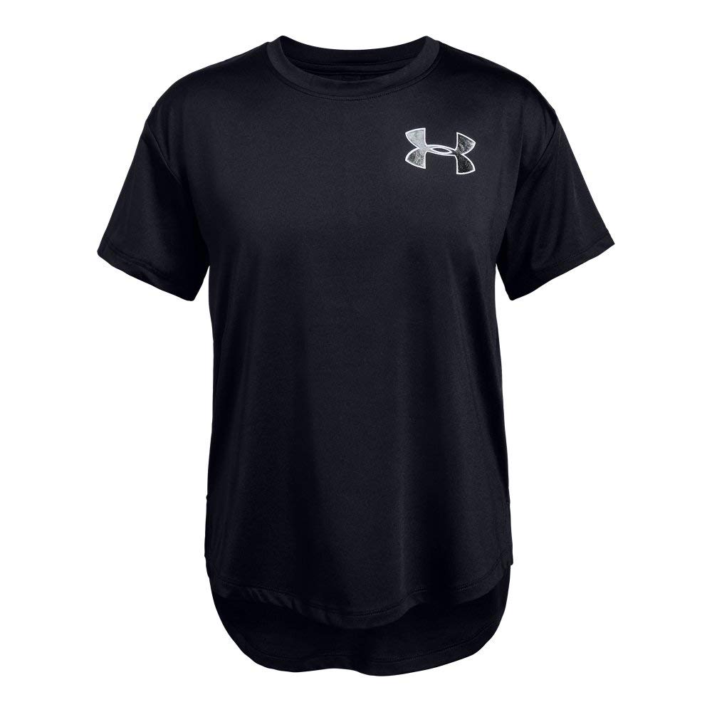 Under Armour Armour Heatgear Shortsleeve Short-sleeve Shirt, Kids Black, Black/White, X-Small