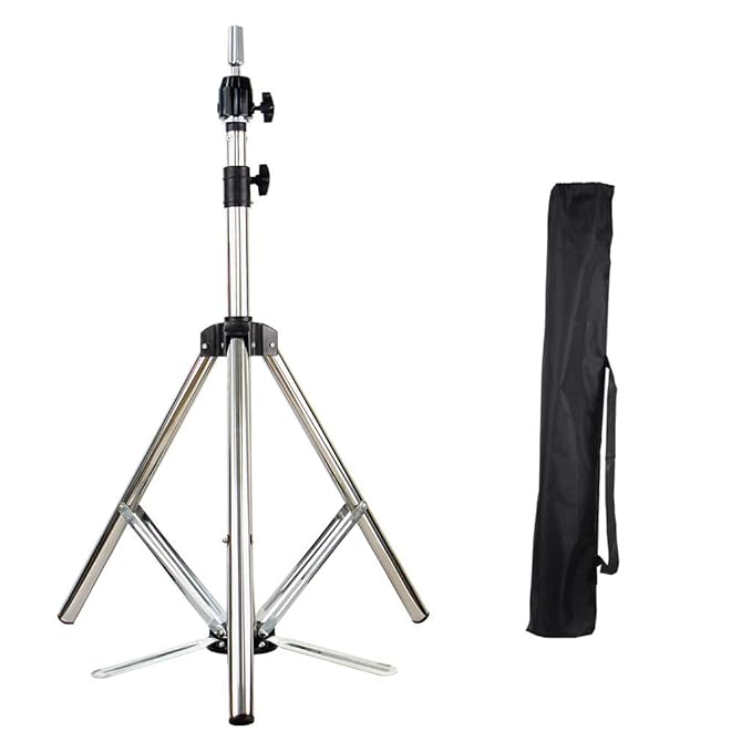 Hohaski Adjustable Tripod Wig Stand, Stainless Steel