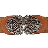 DZT1968(TM)Women Vintage Wide Belt With Alloy Flower