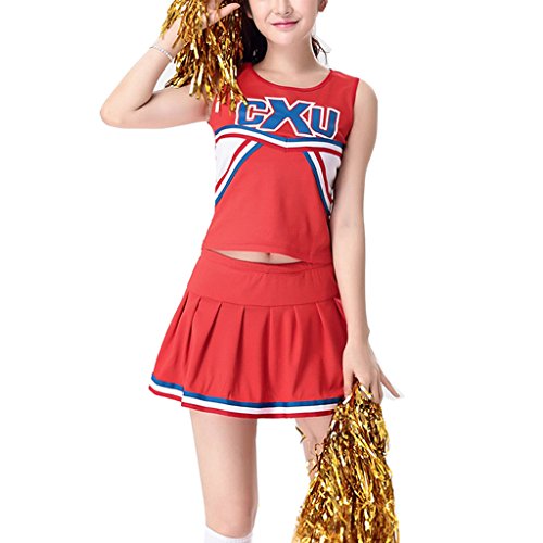 Colorful House Womens Cheerleader Costume Uniform Fancy Dress