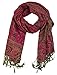 Peach Couture Elegant Double Layer Reversible Paisley Pashmina Shawl Wrap Scarf Fuchsia