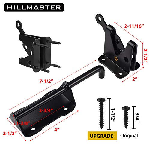HILLMASTER Heavy Duty Automatic Gate Latch for Wooden Fences with Pull