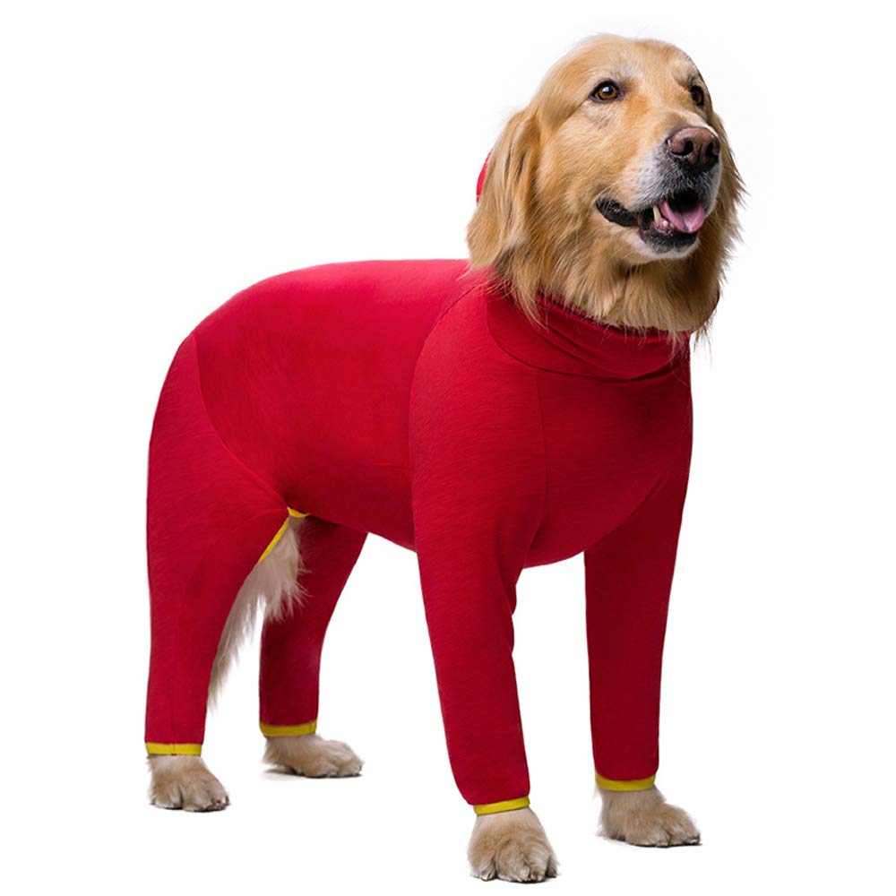 Dog Clothes,Pet Pajamas Sleeping Clothe Elastic Anti-hair Dust-proof Four-legged Garment Jumpsuit Clothes for Medium Dogs Large Dogs (38, Red)