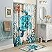 Uphome Sea Turtle Fabric Shower Curtain, Nautical Blue Map Shower Curtain Navigation Under The Sea Life Coastal Cloth Shower Curtain Heavy Weighted Bathroom Beach Decorations, 72x72