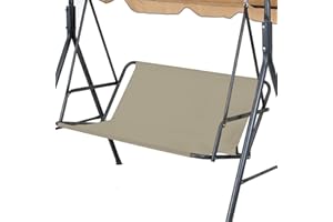 JEWELTH Replacement Swing Seat Cover, 600D Oxford Cloth Waterproof 2/3 Seat Patio Swing Seat Replacement Covers for Outdoor Porch Garden Yard Swings (Beige/56.69’’x17.7’’x21.65’’)