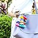 ALoveSoul Colorful Boho Pom Pom Weaving Tassel Bag Charm Keychain Handbag Key Ring, Blue