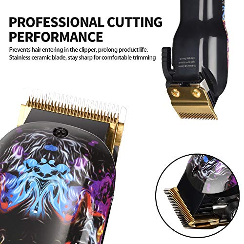 BESTBOMG Cordless Hair Clippers for Men Kids Built-in 2000mAh Professional Barber Supplies Hair Trimmer Hair Cutting Kits Machine Titanium Ceramic Blade with 6 Guide Combs