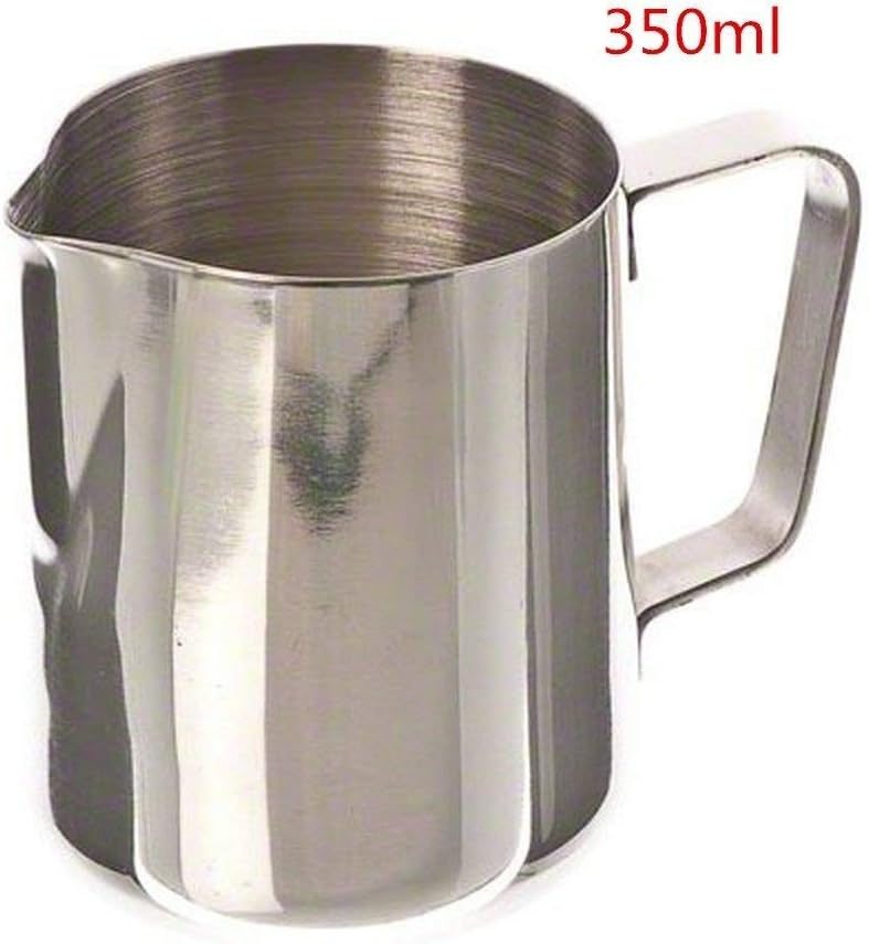 Joyfeel buy Stainless Steel Milk Pitcher,350ml Milk Coffe Frothing Jug,Stainless Steel Flower Cup for Milk Latte Cappuccino Mocha