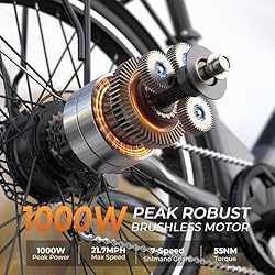 Funhang Electric Bike for Adults, 1000W Peak