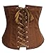 Alivila.Y Fashion Womens Faux Leather Sexy Underbust Waist Training Corset 2686A-Brown-XL