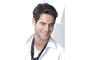 Kaneles Mens Wig Short Drak Brown Wigs Layered Natural Cosplay Party Costume Hair Full Wig for Male Guy