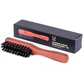 ZEUS Boar Bristle Beard &amp; Mustache Handled Brush for Men, Soft Bristles | Natural Boar Soft Bristles Offer Gentle Control for Detangling, Shaping &amp; Maintaining Facial Hair (Made in Germany)