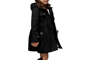 Betusline Girl's Single Breasted Trench Coat Dress Coat Outerwear, 2-14 Years